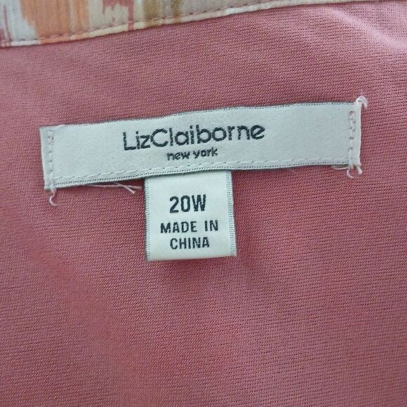Liz Claiborne multicolor abstract print v neck tunic Sz 20W EUC - Picture 5 of 5